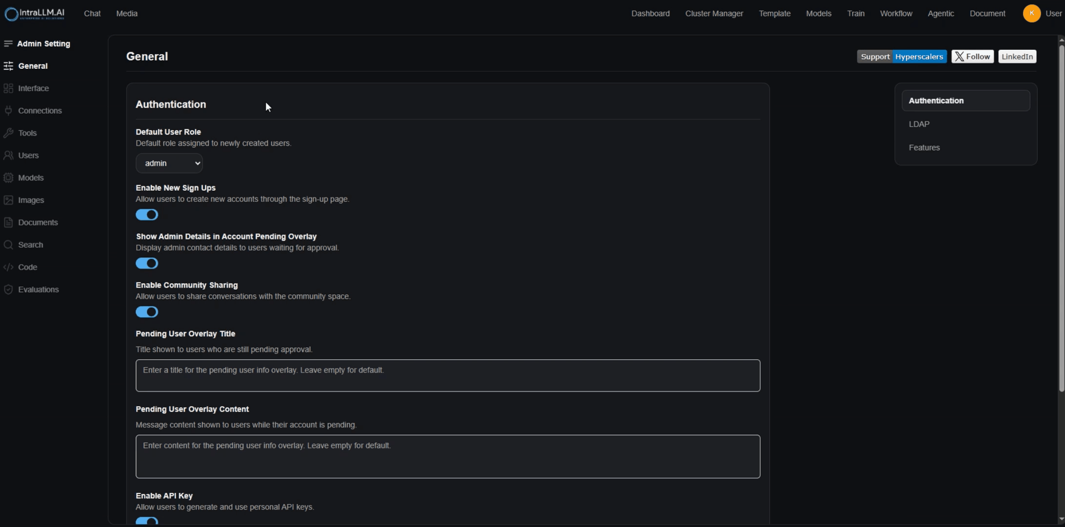 general settings